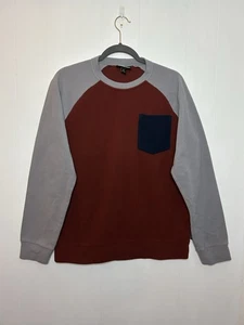 Patagonia Maglione Uomo Medio Rosso Grigio Pile Tasca Micro D Girocollo Outdoor - Foto 1 di 6