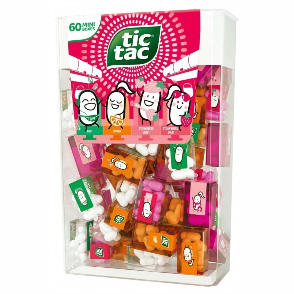 Tic Tac Strawberry Edition 60 Mini Boxes 228g Refreshing Breath Mints - Image 1 of 1