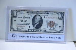 1929 US $10 National Currency New York B04046109A in Case - Picture 1 of 2