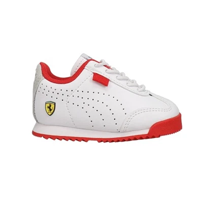 Tênis PUMA Scuderia Ferrari Roma Via perfurado infantil masculino branco Ca - Imagem 1 de 4