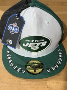 NUEVO CON ETIQUETAS NFL 19 Draft New Era New York Jets Sombrero Ajustado, Talla 8 - Imagen 1 de 5