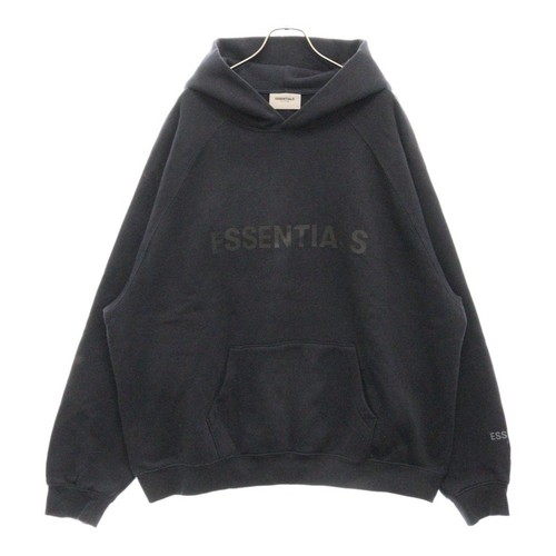 Felpa con cappuccio FEAR OF GOD ESSENTIALS FRONTE GOMMA LOGO PULLOVER BLU NAVY usata 20a70307ea844