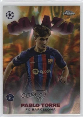 2022-23 Chrome UEFA Club Competitions Gold Lava Refractor Pablo Torre Rookie RC - Image 1 of 2
