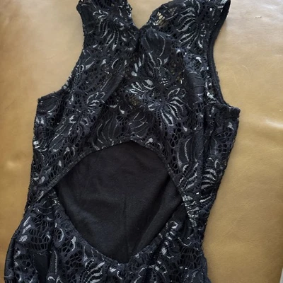 Body Material Niña Para Mujer Sin Mangas Talla Pequeña Sexy Encaje Talla Pequeña Foto 1 de 2
