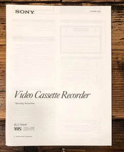 Sony SLV-700HF VCR Owners / User Manual *Original* - Picture 1 of 1