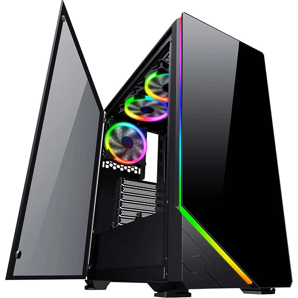Case Gaming RGB ATX Micro-Atx Mini Itx Tower Cabinet Computer PC Game Tower - Image 1 of 4