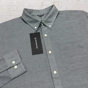 Western Rise Limitless Merino Wool Button Down Shirt Wicking Gray Men's Medium - Picture 1 of 5