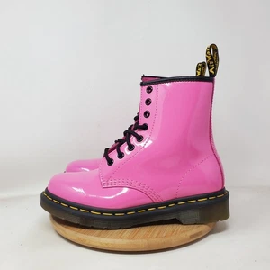 Dr. Martens 1460 Stiefel Damen 6 Rosa Lackleder 8 Ösen Schnürung Punk Rave Docs - Bild 1 von 15