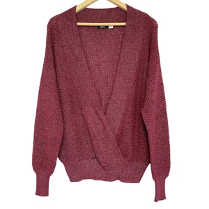 BDG Urban Outfitters Layering Wrap Sweater Womens Size M Dark Red Minimalist - Picture 1 of 8