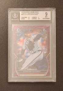 2023 BOWMAN DRAFT HUSTON WALDREP 1st FUSHIA LUNAR CRATER REFRACTORS #/125 BGS 9 - Picture 1 of 1