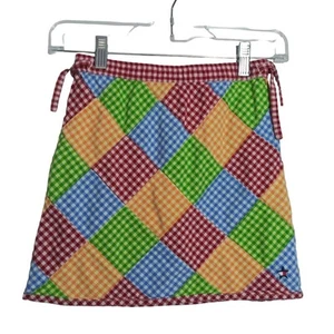 Vintage Tommy Hilfiger Colorful Checkered Patchwork Skirt Youth Girl Size Small - Picture 1 of 6