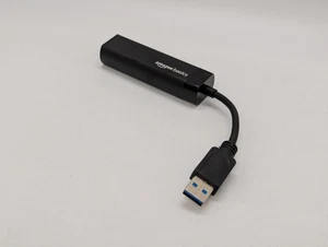 Amazon Basics USB 3.0 to 10/100/1000 gigabit ethernet internet adapter RJ45 - Picture 1 of 9