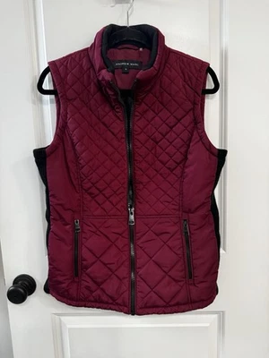 Andrew Marc Women's Vest Quilted Puffer Full Zip Burgundy Red Size M - Image 1 of 4