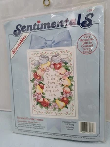 STITCHABLES Counted Cross Stitch Kit SENTIMENTALS BLESSED IS THE HOME 5" x 7" - Picture 1 of 5