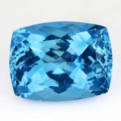 Impresionante Topacio Azul Cielo Natural 8.06Cts Bonito Cojín Forma Piedra Preciosa de Brasil Foto 1 de 3