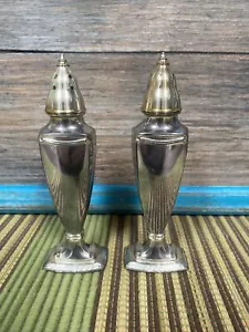 S.P. Co. La France 504-Salt & Pepper Shakers-5 1/2” Silver Plate-Made in USA - Picture 1 of 17