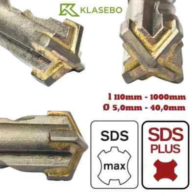 KLASEBO Hammerbohrer für SDS PLUS 4-Schneider