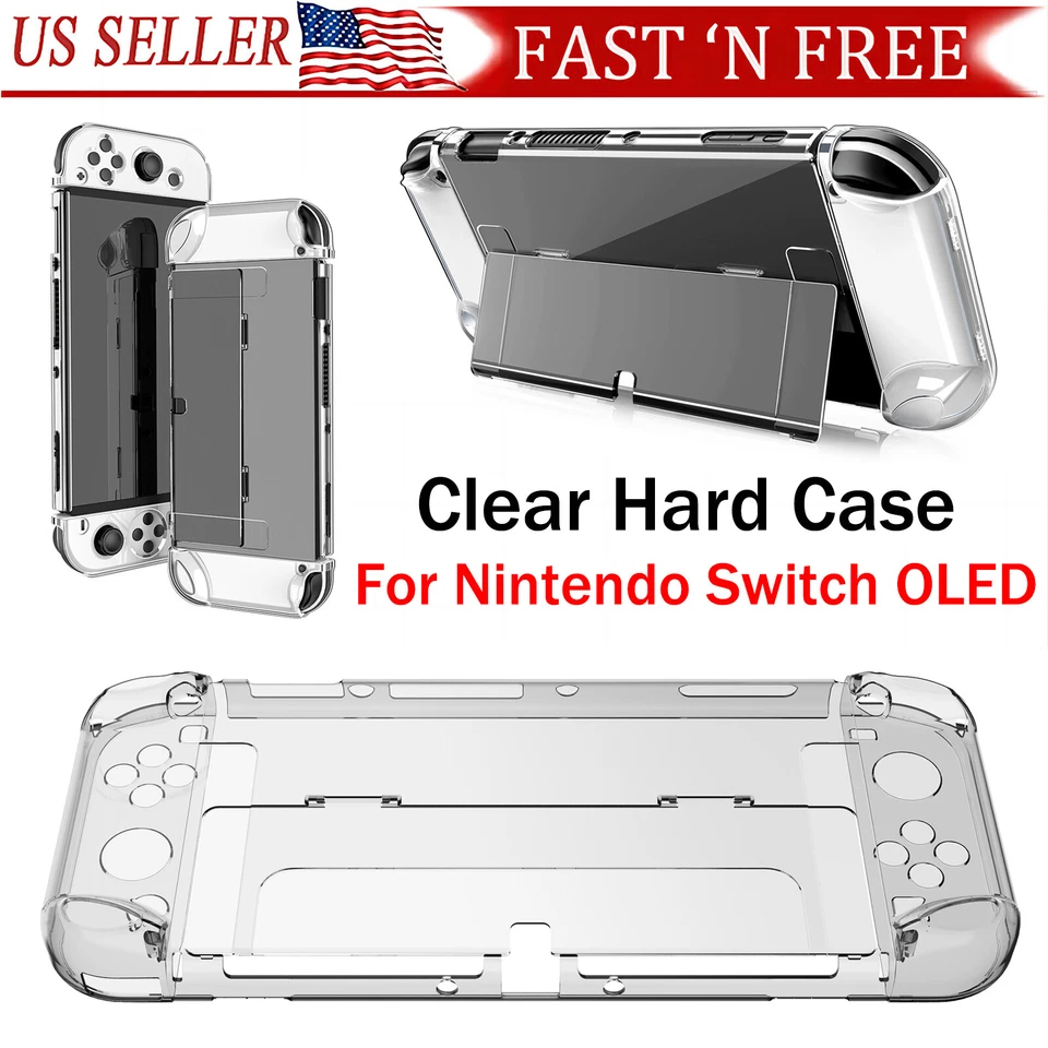 NUEVO Estuche Rígido Transparente Agarre Antiarañazos PC Cubierta Carcasa Para Nintendo Switch OLED Foto 1 de 4