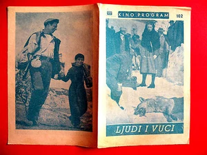 MEN AND WOLVES 1957 SILVANA MANGANO YVES MONTAND DE SANTIS EXYU MOVIE PROGRAM - Picture 1 of 3
