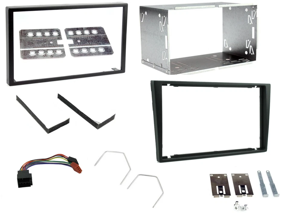 Radio Stereo Double 2 Din Black Facia Fascia Adaptor Cage Kit for Vauxhall - Image 1 of 1