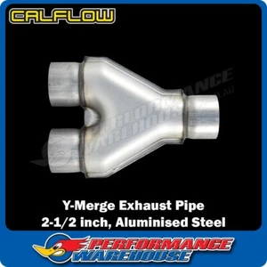 Acero aluminizado Calflow 2,5 pulgadas I.D. Tubo de escape de fusión en Y, CAL-TY250-AS - Imagen 1 de 5