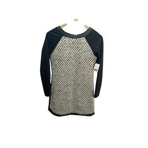 Vestido Wai Ming S Negro Tejido Cuero Borde Mohair Mangas Largas Ajustado NUEVO - Imagen 1 de 5