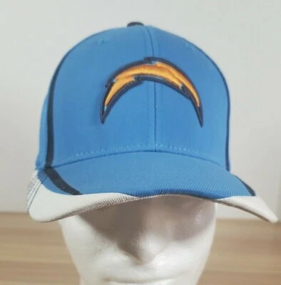 San Diego LA Chargers Reebok On Field  S/M Fitted Hat Powder Blue Bolt - Image 1 of 4