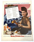 Annonce vintage années 1940 Royal Crown RC Cola Soda imprimé Dorothy Lamour star de cinéma