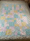 Patchwork “Bunny” Quilt Twin Coverlet  SOKA Handmade 61 X 72” Couch Throw Easter