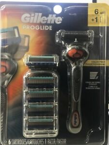 Gillette Proglide Value Pack of 6 Refill Cartridges + 1 Razor Handle. New Sealed