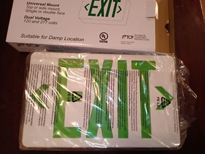 TCP Energy Efficient Compact Damp Location Green LED Emergency Exit Sign Kit New - Picture 1 of 2
