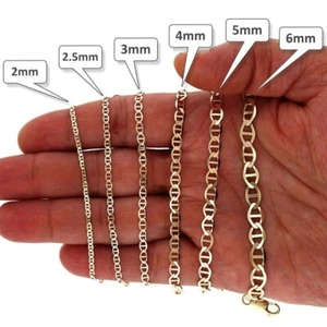 10K Gold Yellow 2mm-6mm Anchor Mariner Anklet Bracelet 10" - Picture 1 of 42