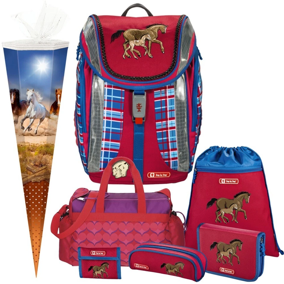 HORSE FAMILY -Pferd- Step by Step FLEXLINE Schulranzen-Set 7tlg. mit SPORTTASCHE - Bild 1 von 4