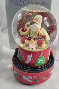 Snow Globe 1971 Coca-Cola Santa Clause Musical Santa Doll Train Hallmark Box - Picture 1 of 5
