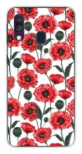 Coque en silicone imprimée compatible Samsung Galaxy A40 Fleurs de Pavot - Photo 1 sur 3