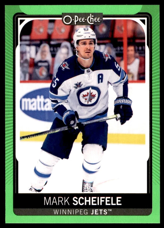 2021-22 O-PEE-CHEE NEON GREEN BORDER MARK SCHEIFELE 49/50 WINNIPEG JETS #484 - Image 1 of 2