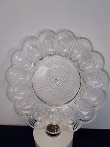 Vintage Clear Glass 11" Deviled Plate Decorative Pattern - Picture 1 of 8