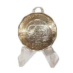 2021 Mexikanische 20 Pesos Bimetall Münze Bicentenario de la Independencia Nacional - Bild 1 von 4