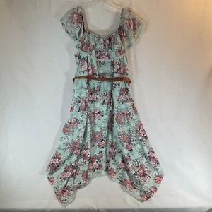 No Bounderies Kleid aqua/mintblau Blumenspitze mit Gürtel, Junior Gr. XXL - Bild 1 von 14