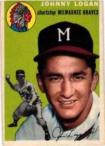 1954 Topps - Johnny Logan (#122)  Milwaukee Braves - Picture 1 of 2
