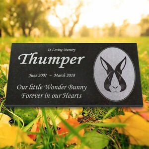 Personalized Pet Rabbit Memorial - Granite Pet Memorial - 6x12 - Thumper