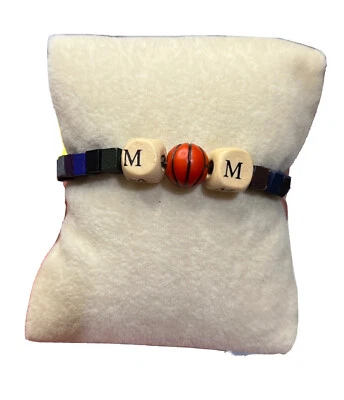 Basket Ball MOM Bracelet Stretch, wood Beaded, Or Beisball Mom beaded bracelet - Image 1 of 4