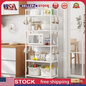 5 Tier Storage Shelves Adjustable Storage Rack for for Laundry Kitchen (White) - Picture 1 of 10