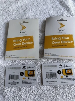 TWO (2) Sprint SIMOLW506C 3in1 Triple Cut SIM Card Kit A - Image 1 of 4