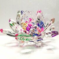 3" High Quality Clear Crystal Lotus Flower with Gift Box USA Seller 