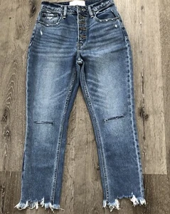 Pantalones de mezclilla para mujer Abercrombie & Fitch talla 25/0 cortos mamá Jean curva amor botón mosca - Imagen 1 de 14