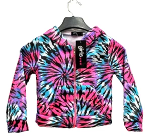 NWT Girls 6X Warm Lined Colorful Tie Dyed Pattern Soft Hooded Sweatshirt - Picture 1 of 4