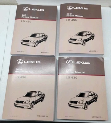 4 Volume Set 2001 Lexus LS 430 Shop Service Complete Repair Manual Books - Image 1 of 4