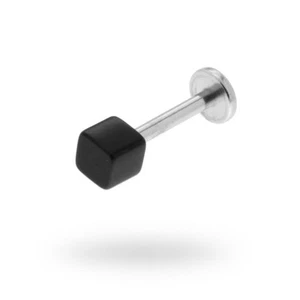 Body Piercing Labret mm 11 con Cubo Nero mm 3 in Acciaio Chirurgico - Imagen 1 de 1