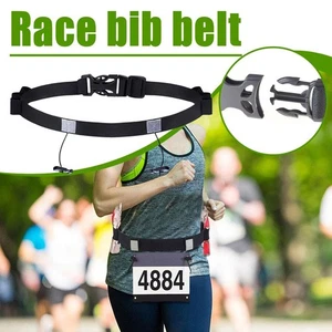 1 X Race Number Belt Resilient Reflective Triathlon D4L7 Belts Race For F9S4 - Picture 1 of 12